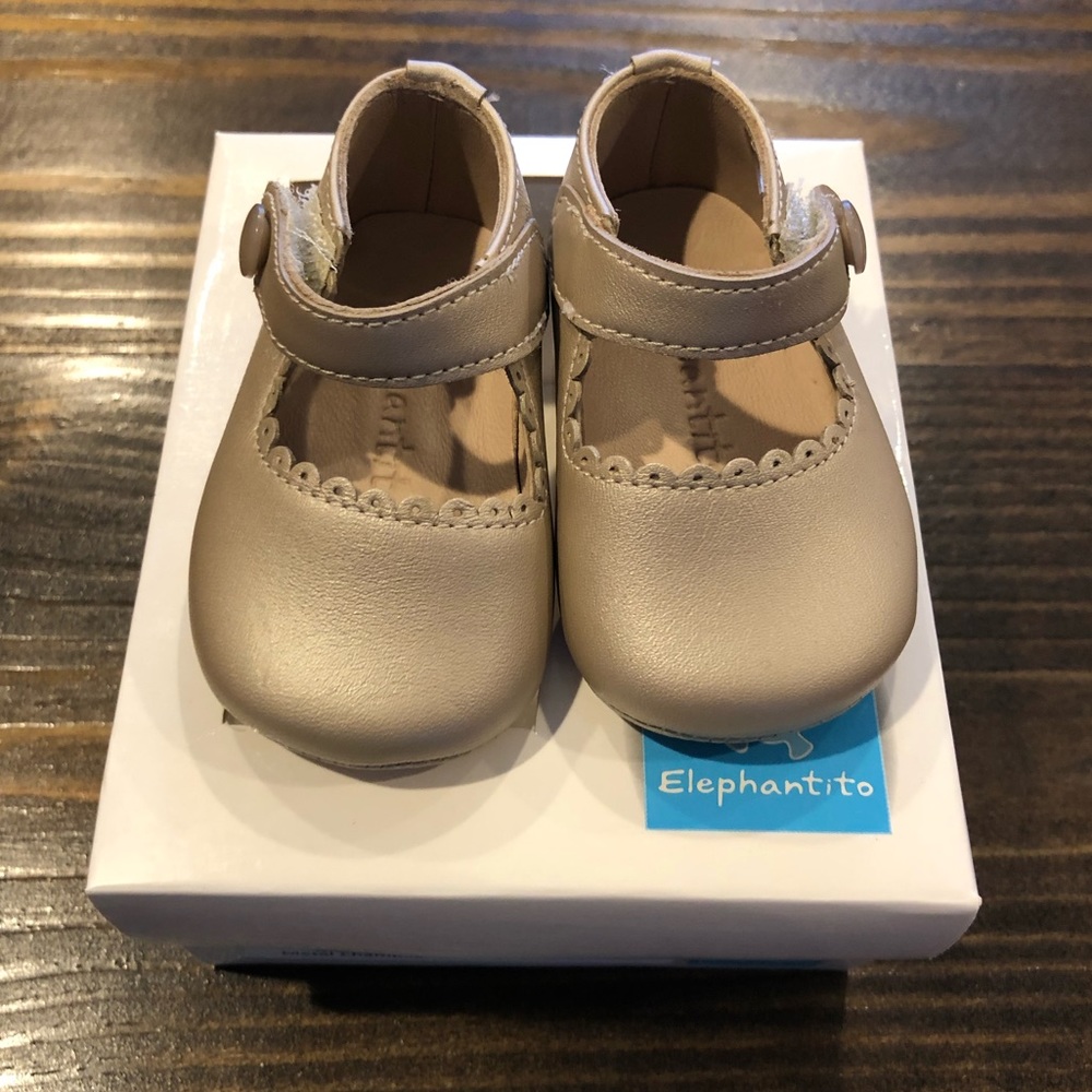 Mary Jane for Baby Metallic Champagne